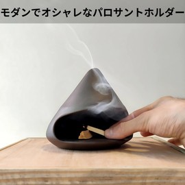 Palo Santo Holder Cone Incense Burner Ceramic Modern Heat Resistant Simple Sage Holder Incense Holder Incense Holder Palo Santo Stick Stylish Cute (Black)