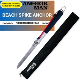 Sand Spike Anchor 52" – Anchor-Man Heavy-Duty Galvanized Beach Anchor for Jet Ski, Pontoon & Boats, Self-Driving Spike with Non-Slip Handle & Bag