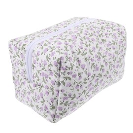 BESPORTBLE Travel Makeup Bag Reusable Flower Print Cosmetics Pouch Zipper Closure Lightweight Organizer for Women for Outdoor Travel and Unique