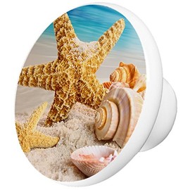Starfish On Beach #3 Ceramic Cabinet Drawer Knob
