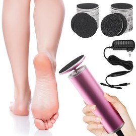 Electric Foot Callus Remover, Adjustable Speed with 60 Discs Callus Remover for Feet, Dead Skin Cracked Heels, Professional Electric Foot File for All (Pink)
