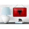 Tin Sign Albania Flag 18 x 12 cm Retro Flag