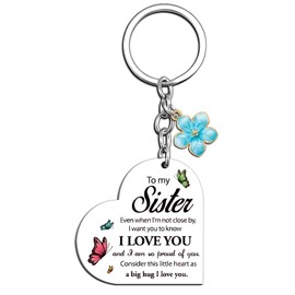 MOEXUKO Sister Gifts from Sisters Keychain Birthday Gifts for Sister Soul Sisters Gift for Women Friends Bestie Thanksgiving Christmas Gift Ideas