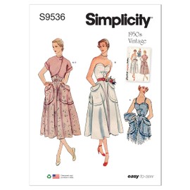 Simplicity Misses' Bolero and Sun Dress Sewing Pattern Kit, Code S9536, Sizes 14-16-18-20-22, Multicolor