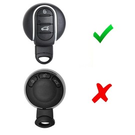 iJDMTOY Exact Fit Black Glossy Carbon Fiber Finish Key Fob Shell Compatible with 2014/2015-up 3rd Gen Mini Cooper F55 F56, 2017-up 2nd Gen F60 Countryman