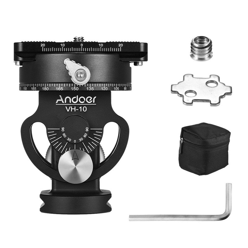 Andoer Panorama Tilt Head with Quick Release Plate Replace for