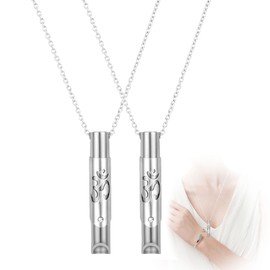 2 Stück Rauchentwöhnung Hilfsmittel,Breathing Necklace Yoga,Atemkette Edelstahl,Meditationskette Hilfsmittel Damen,Stressabbau Halskette,für Gegen Panikattacken,Reduziert Anxiety,Druckentlastung usw