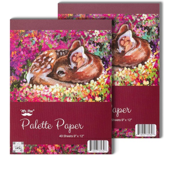 Mr. Pen- Palette Pad, 9"x12", 40 Sheets, 2 Pack, Paint