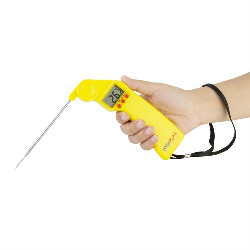 Hygiplas Easytemp Thermometer in Yellow - Fold-Away Probe -50пїЅC to