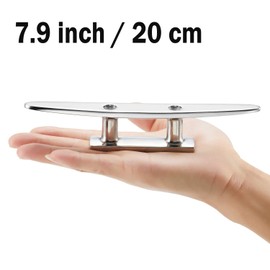 ZOMCHAIN Boat Cleat Open Base Boat Cleat, Dock Cleat All 316 Stainless Steel Boat Mooring Accessories, Include Installation Accessories Screws (8 inch/20cm-1PCS)