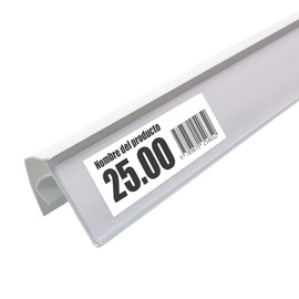 SERVICIOS CIASA | PortaEtiqueta para Canastilla o Rejilla – Pack x10 de 35 cm Unidades Para Colocar Etiquetas | Perfecto Para Supermercado y Comercios | 10 Soportes de Etiquetas Color Blanco