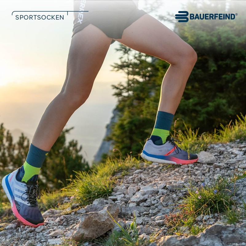 BAUERFEIND Trail Run Mid Cut Socks, Sunrise Peach