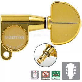 GOTOH NEW Gotoh SG360-20 MG L3+R3 Locking Tuning Keys LARGE DOME Buttons 3x3 - GOLD
