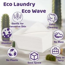 EcoseWave Laundry Detergent Sheets, 80 sheets, Lavender Scent, Hypoallergenic and Eco-Friendly Laundry Strip, Perfect for Travel Camping,Apartments, Dorms