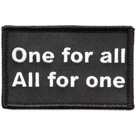 One for all for one patch, one for everyone, one for one person, Velcro (velcro) detachable, military, airsoft saying, embroidered patch