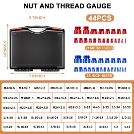 Wondgo Nut & Bolt Thread Checker - 44PCS Independent Assembly Size Checker, Practical Identibolt Thread Gauge Set for Freely Checking Screws
