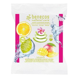 Benecos Natural Care Happy Cleansing Wipes, 25 pack
