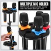 Facmogu Multi Microphone Holder, Aluminum Multi Mic Holder Holds Up