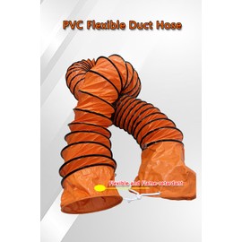 16FT PVC Flexible Duct Hose 10 Inch Duct Hosing with Adjustable Rope for Utility Blower Exhaust Fan Ducting Hose Folding Exhaust Duct Easy Storage【10 in*16Ft】