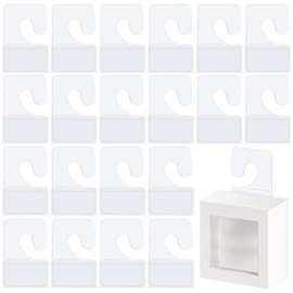 Anjmd 360 Pieces Hook Hang Tags Self Adhesive Hang Tabs Hooks Hang Tabs Self Adhesive Hanging Tabs Plastic Hang Tags for Retail Displays in Small Business Shops (1.65x1.06inch)