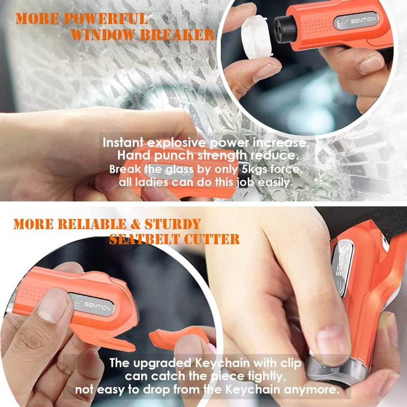 SEMTION Car Window Breaker Seat Belt Cutter 2 in1 Car