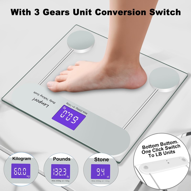 Lenporl Talking Scales for Body Weight with Pure North American