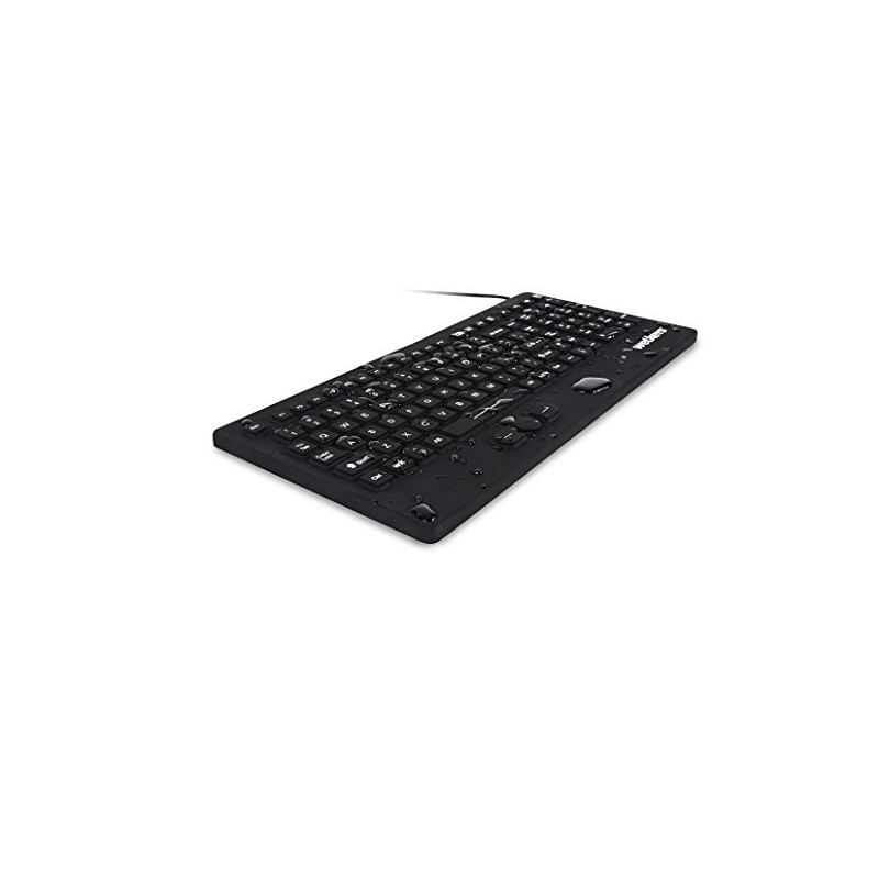 WetKeys "Rugged-Point Industrial-Grade Heavy-Duty Full-Size Washable Keyboard with Track-Pointer and