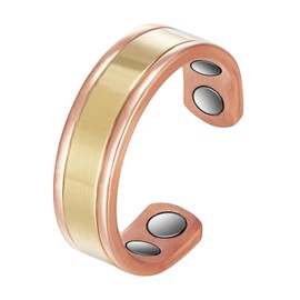 Lymphatic Drainage Copper Rings for Men Wome Adjustable Vintage Solid Pure Copper Magnetic Ring Wedding Bands Open Cuff Finger Rings for Men Jewelry (4 Magnets) (Women)