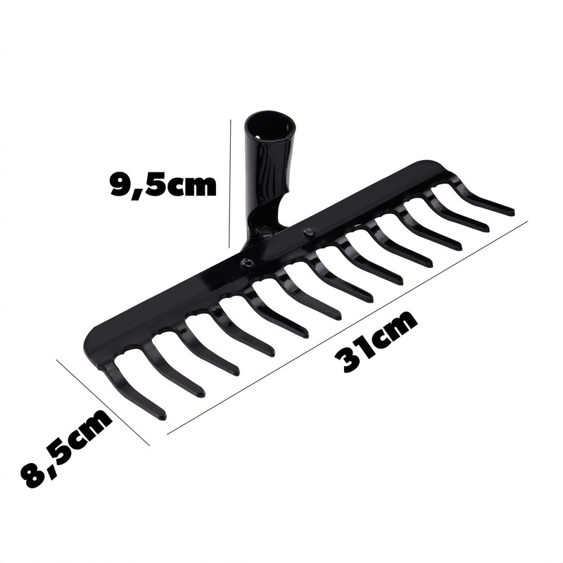 KADAX Garden Rake without Handle, Metal Garden Rake, Lawn Rake