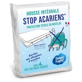 Sweetnight Full Mattress Cover 90 x 190 cm Bugs and Anti-Mites | Protects Your Mattress Completely | Zip | No Chemical Treatment | Depth up to 30 cm, White, 90 x 190 x 30 cm