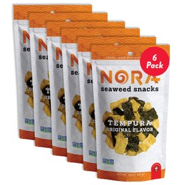 Tempura Original Seaweed Snacks by Nora | Asian Snack | Low-Sugar, Vegan, Non-GMO Verified | 6-Pack