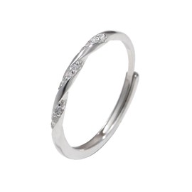 Zoomers 999 Sterling Silver Ring, Zirconia Chiring, Popular, Women's Ring, Hypoallergenic, Birthday, Gift Size Free, Sterling Silver, Cubic Zirconia