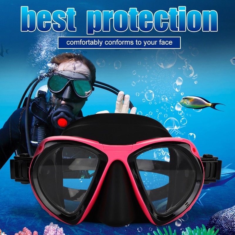 KEEP DIVING Adult Snorkeling Diving Mask Glasses Goggles Underwater Equipment(Rose