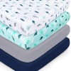SPRINGSPIRIT Fitted Crib Sheets for Standard Crib&Toddler Mattress 4 Pack