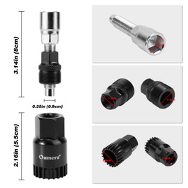 Oumers Bicycle Crank Puller Tool Set, Bicycle Crank Puller Puller Set with 16mm Wrench Bicycle Bottom Bracket Puller for Daily Bike Repair