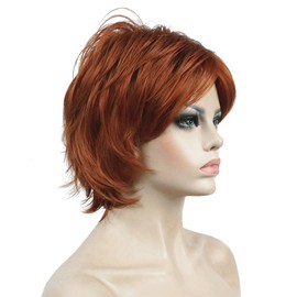 Lydell Short Layered Shaggy Wavy Full Synthetic Wigs 130A Fox Red