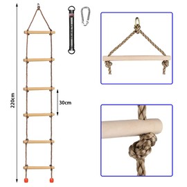 Multifunctional Trapeze Swing, Trapeze with Plastic Rings, Multifunctional Children's Wooden Trapezoidal Rings, Outdoor, Children's Wooden Trapeze Swing with Rings (Grey/1)