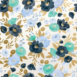 Jillson Roberts Floral Gift Wrap, Fresh Flowers (8 Rolls 5 feet x 30 inches)
