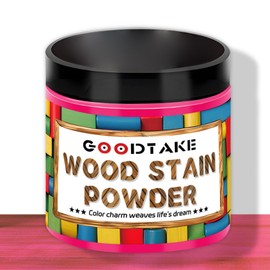 GOODTAKE Rose Red Wood Stain Powder, Wood Dye Stain Powder That Makes Vibrant Wood, Premium Fast Dry Dark Wood Stain Powder for Crafts, Multiple Finishes - for Indoor Outdoor Wooden (Rose Red, 2 oz)