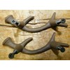 2 Cast Iron Antique Style Deer Antlers Drawer Handle Pull