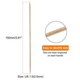 HARFINGTON 5Pcs Bamboo Knitting Needles Double Pointed Size US 1.5(2.5mm) Carbonized 6 Inch(15cm) Straight for Handmade Creative DIY Knitting Craft Yarn Projects