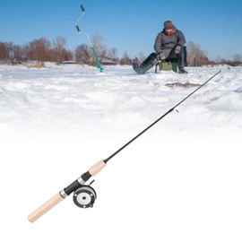 65cm Ice Fishing Rod Reel Combo Set, Smooth Rotation Ice Fishing Gear, Non Slip Ice Fishing Combos, Full Ice Fishing Kit, Ice Fishing Jigs for Trout Walleye Perch