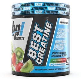 BPI Sports Best Creatine - Creatine Monohydrate, Himalayan Salt - Strength, Pump, Endurance, Muscle Growth, Muscle Definition - No Bloat - Kiwi Strawberry - 50 Servings - 9.07 Oz
