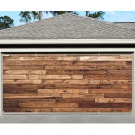 Brown Wood Garage Door Cover Banner Decorations, Rustic Wooden Woodland Western Cowboy Outdoor Car Garage Door Murals Buddy Decorations Backdrops Party Wall Decor Extra Large 16 X 7 Ft