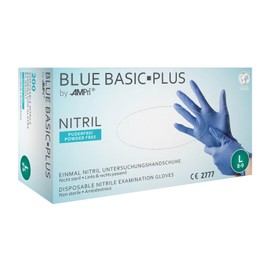 Blue Basic Plus Nitrile Disposable Gloves Blue Basic Size M