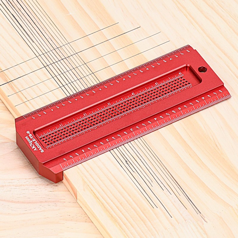 AKNgoes Woodworking Saddle T-Square Ruler 6in, T-Square for Carpenter Work,