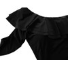 Hilor Women's One Piece Swimsuits One Shoulder Swimwear Asymmetric Ruffles