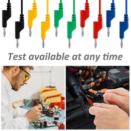 4mm Banana Plug Test Set Flexible Heat Resistant Electrical Test Set with Clip Probe for Multimeter Clamp Meter Testing Instrument..(Colour)