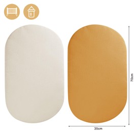 Fitted Sheet for Pram, Fitted Sheet 70 x 35 cm Fitted Sheet Side Bed Pram Mattress Cover Pram Fitted Sheet Baby Bed Accessories Fitted Sheet Bassinet