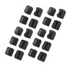 20 Pcs Chair Leg Floor Protector Rectangular Transparent Black Felt